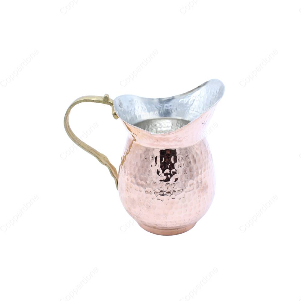Copperdone Decorative Handmade Hand Hammered Copper Jug Decanter With Brass Handle Model 4 - 2