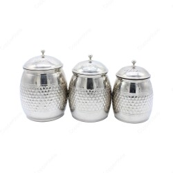 Copperdone El Dövmesi Petek Desenli Bakır Şekerlik ve Baharatlık Seti Gümüş Renk - COPPERDONE