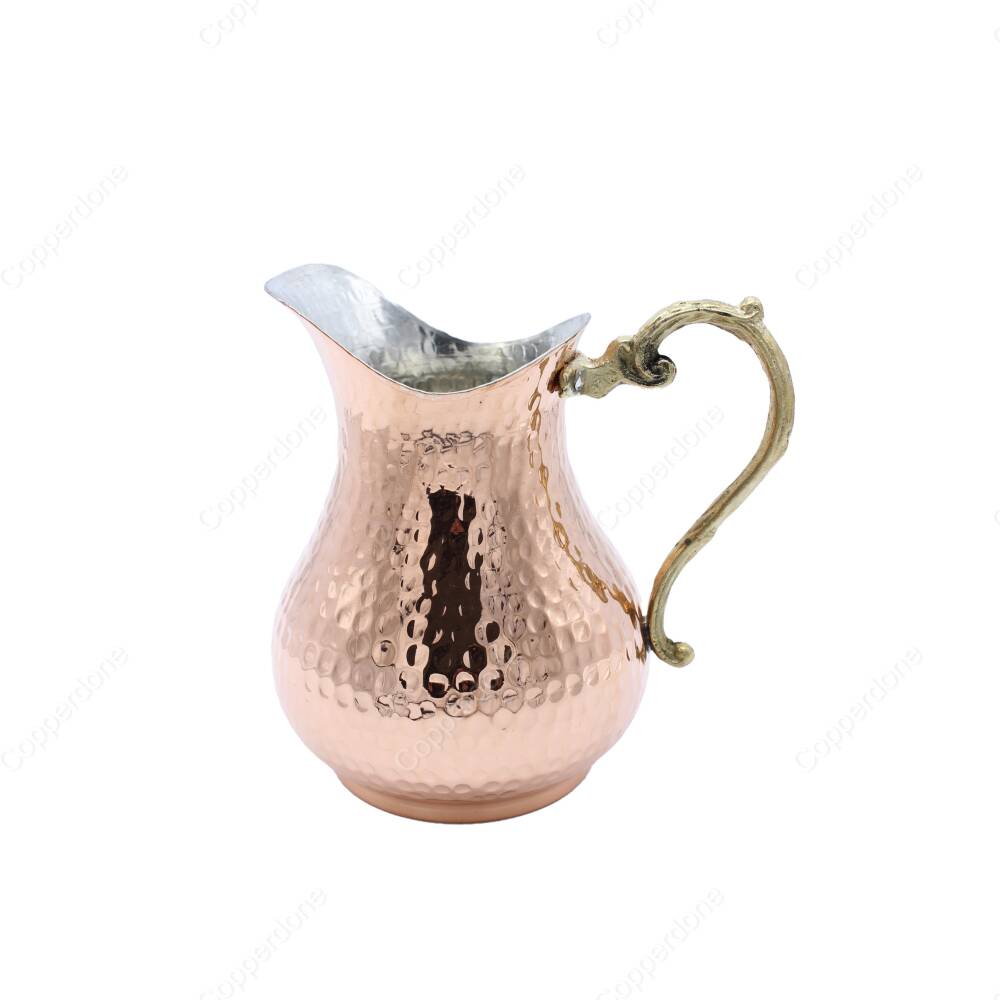 Copperdone El Dövmesi Pirinç Kulplu Bakır Sürahi Büyük Boy - 1