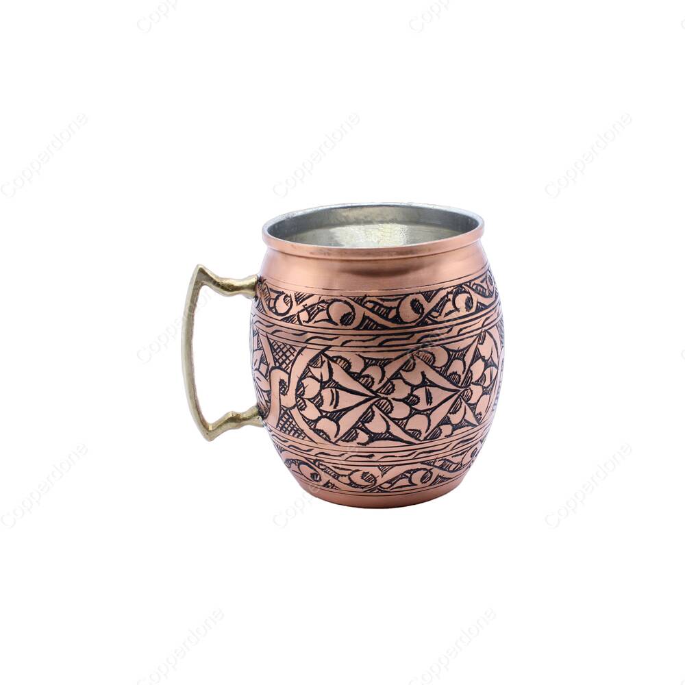 Copperdone El İşlemeli Eskitme Bakır Kupa Bardak Moscow Mule Antik Bakır Renk - 1