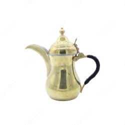 Copperdone El Yapımı Örme Kulplu Dallah Mırra Cezvesi Altın Renk - 1