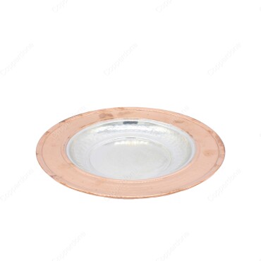 Copperdone Gaziantep Handmade Hand Hammered Turkish Copper Round Shape Serving Plate Platter Copper Color - COPPERDONE