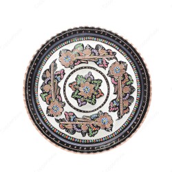 Copperdone Handmade Hand Crafted Copper Turkish Greek Coffee Tea Serving Tray Black Enameled Color - COPPERDONE