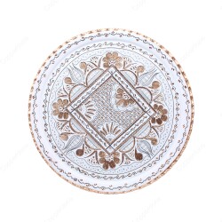 Copperdone Handmade Hand Crafted Copper Turkish Greek Coffee Tea Serving Tray White Color - COPPERDONE