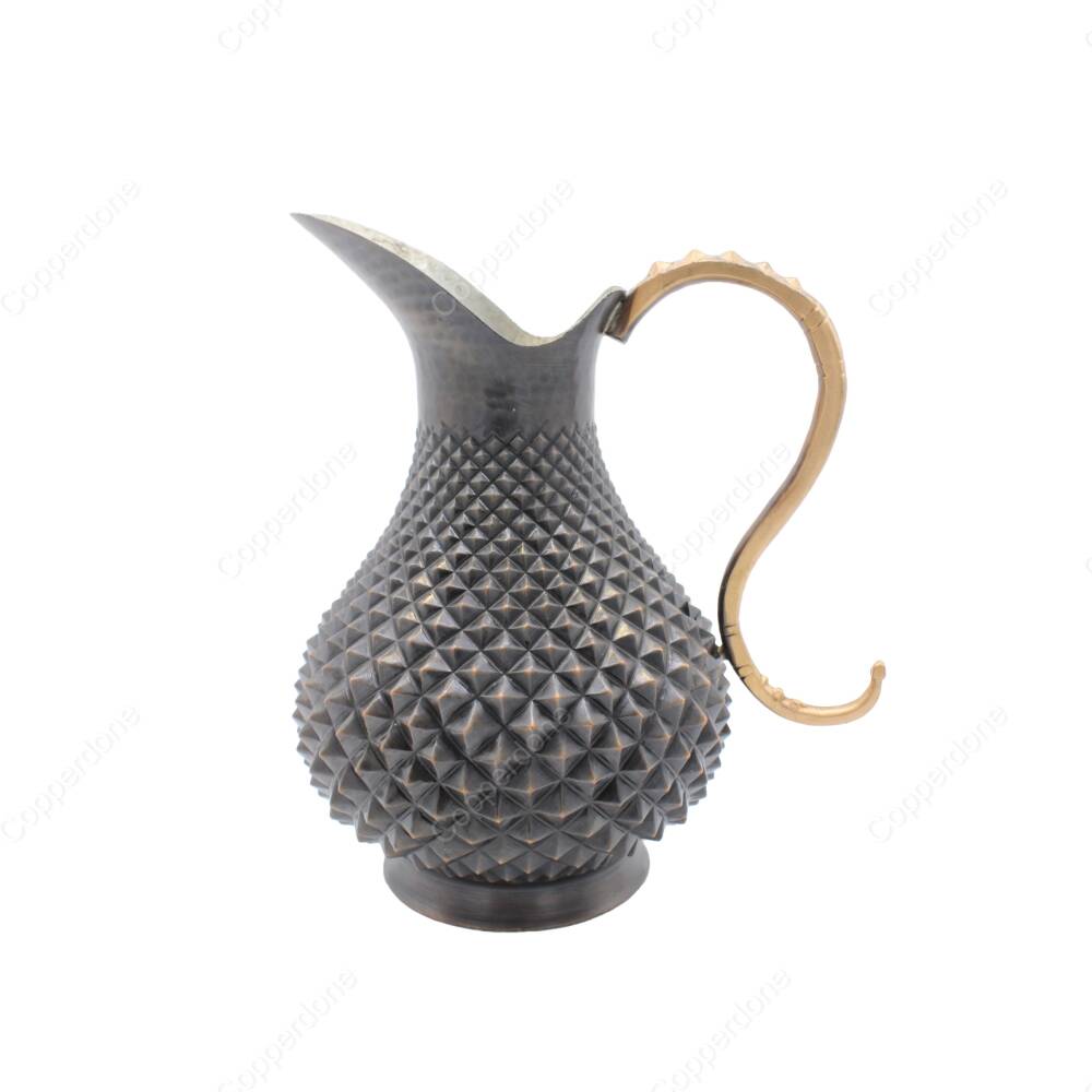 Copperdone Handmade Hand Crafted Pyramid Model Special Design Copper Jug Decanter Antique Copper Color - 1