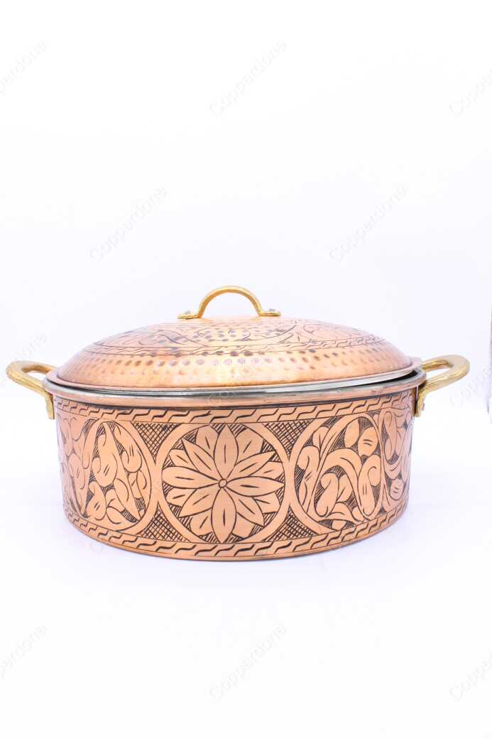 *Marushin Copperware Round Steak Cover Pure Copper 27cm Brass Handle