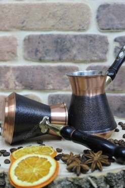 Copperdone Handmade Handcrafted Armenian Model Copper Coffee Pot Cezve Ibrik Briki Turkish Greek Arabic Coffee Maker Set - 5