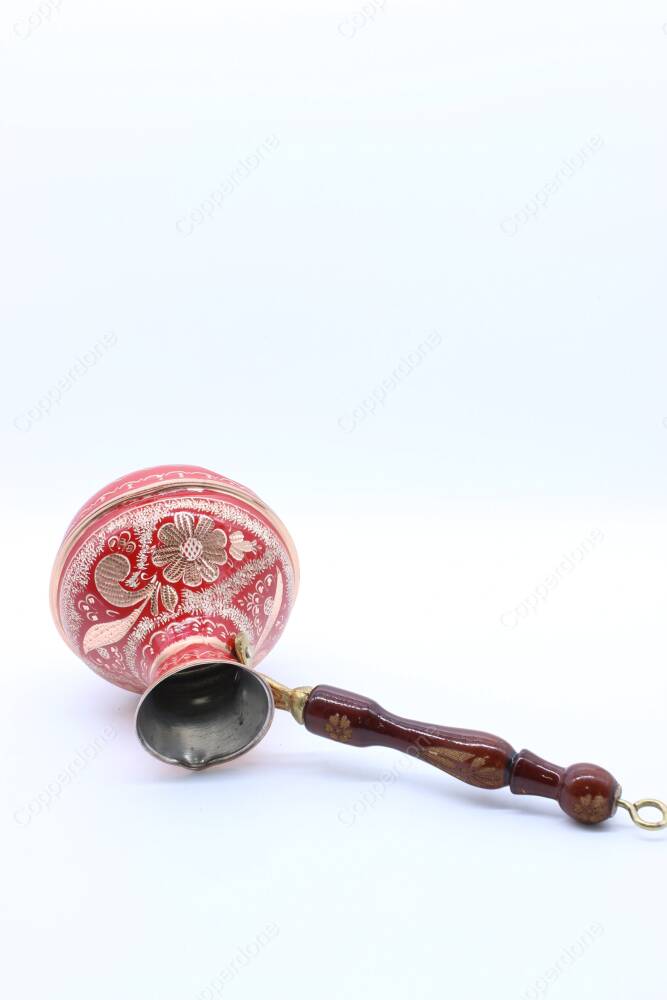 Copperdone Handmade Handcrafted Russian Model Copper Coffee Pot Cezve Ibrik Briki Turkish Greek Arabic Coffee Maker Red Color - 4