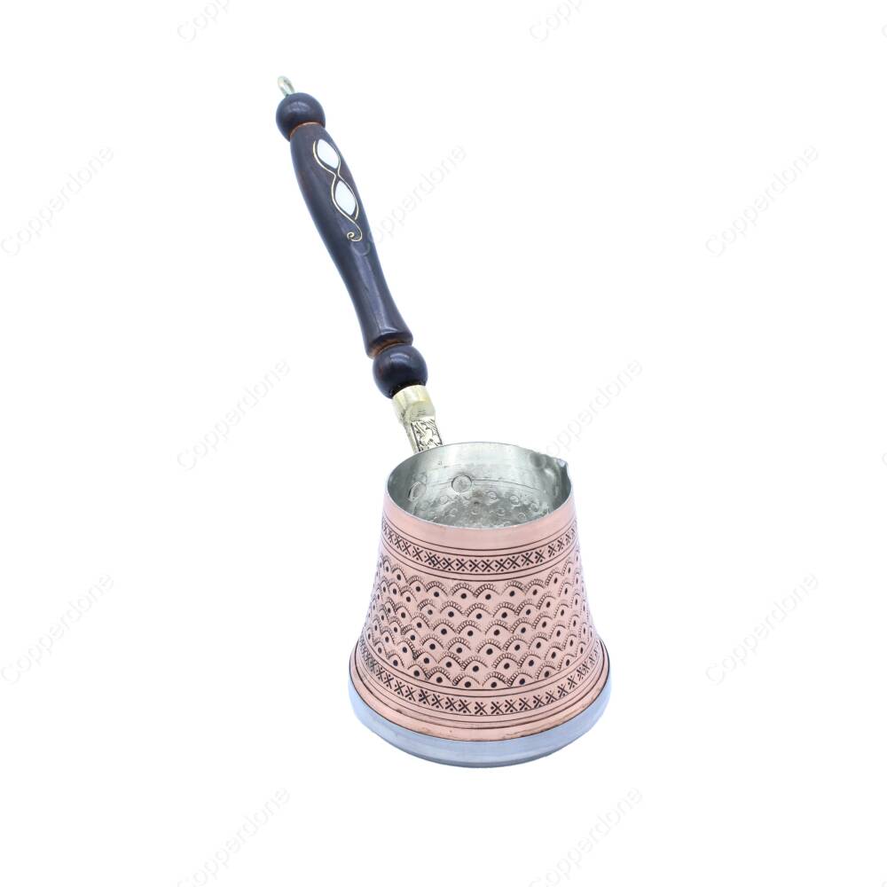 Copperdone Otantik El İşlemeli Bakır Cezve İndüksiyon Ocak Uyumlu Büyük Boy - 2
